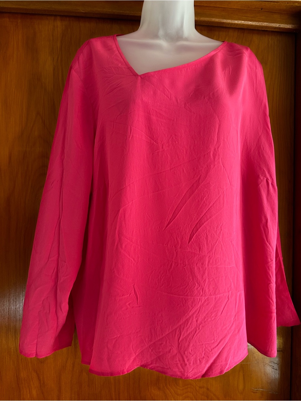 Diane von Furstenberg Silk Assets 1X Pink Asymmetric Top NWT DVF